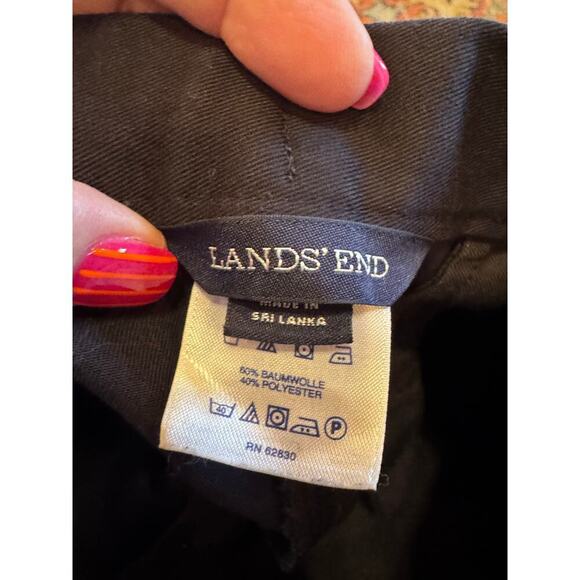 Lands' End Women's Black Fit 3 Chinos Crop Pants Pockets Sz 8P - Picture 9 of 12